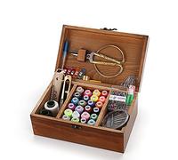 magi Gift Wooden Sewing Box Organizer with Sewing Kit Accessories, Home Sewing Basket with Compartments?Sewing Box with Sewing kit Accessory