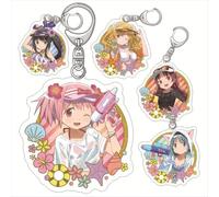 Magi Madoka Magica Keyrings Anime Character Figure Kaname Madoka Akemi Homura Miki Sayaka Acrylic Pendant Keychain Bag Decorative Pendant Anime Cosplay Party Accessories 5Pcs