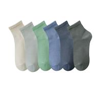 MAGIARTE Women's Mini Crew Ankle Socks Pure Cotton Sporty Leisure Socks for Women, DE-Mini Crew Socks Color #05 (6 Pairs), 37-42