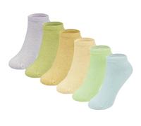 MAGIARTE Womens Pure Cotton Ankle Trainer Sock Moisture Wicking Deodorant Low Cut Size 4-7 multipack Foot Socks for Women 6 Pairs (Color#12M-UK)