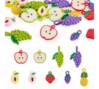 Magibeads 18 pcs Fruit Charms Peach Straweberry Pendant