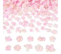 Magibeads 200Pcs Pink Resin Cabochons Decorations Flower Butterfly Ornaments with Glitter Powder Birthday Anniversary DIY Jewelry Making Keychain Hanging Decoration Phone Case Handmade Crafts Supplies