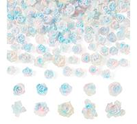 Magibeads 200Pcs Resin Cabochons Decorations Gradient Flower Butterfly Ornaments with Glitter Powder Birthday Anniversary DIY Jewelry Making Keychain Hanging Decoration Phone Case Handmade Crafts
