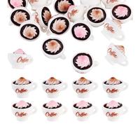 Magibeads 20Pcs Miniature Coffee Cup Resin Mini Ornaments Dollhouse Decorations Micro Landscape Garden Home Decor Mini Photography Props Imitation Drink Food Decoration Snow Top Coffee Christmas Party