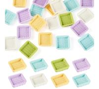 Magibeads 20Pcs Miniature Dollhouse Basket Decorations Square Simulation Basket Micro Garden Landscape Decoration Ornaments Party House Home Decor Resin Cabochons Tiny Things Stuff Accessories 1.3 in