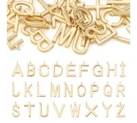 Magibeads 26Pcs Letter Charms with Real 18K Gold Plated Initial A-Z Alphabet Letters Charms Brass Letter Pendants for Jewelry Making Bracelet Necklace Earrings DIY Crafting