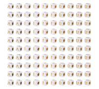 Magibeads 500Pcs Gold Vowel Letter Beads 4.5mm Acrylic Square Beads A E I O U Small Initial Alphabet Beads White Cube Kandi Beads for Crafts DIY Friendship Bracelets Jewelry Making Supplies