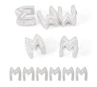 Magibeads 6Pcs Letter M 925 Sterling Silver Beads Initial Large Hole Capital Alphabet Beads Slide Charms for Bracelets Necklace Choker Crafts DIY Name Jewelry Making Supplies