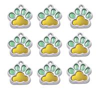 Magibeads Enamel Paw Print Charm with Glitter Powder Alloy Enamel Cat Dog Charm Animal Dog Paw Charms Pendants for Keychain DIY Jewelry Craft Making, Alloy, No Gemstone