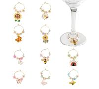Magibeads Wine Glass Charms Enamel Pendants Drink Tags Identifier Charms for Stem Glasses Wine Tasting Party Supplies, Glass, No Gemstone