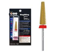 MagiBling 24mm Super Long 5in1 Tapered Barrel Nail Drill Bits, 3/32'' Safety Tungsten Carbide Bits, Two-way Rotation, Suitable for Manicure Pedicure Cuticle Gel Polishing, Grit: Fine