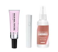 Magic 3-In-1 Nail Art Kit - Strong Adhesive Solid Glue Gel for Press-on Nails, Acrylic Tips, and Salon DIY at Home