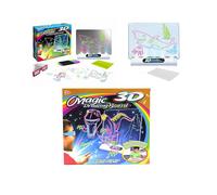 Magic 3D Drawing Board with 3D Glasses - LED Illuminated 3D Art for Kids, Includes Glasses, Sheets & Highlighters