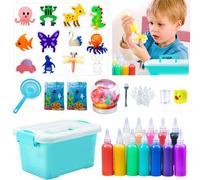 Magic 3D Water Kit with Aqua Gelz, 46 Toys for Playing in Water, Magic Water Elf, 12 Bottles of 120 ml DIY Water Gel with 12 Models, Storage Box, Aqua Gelz Deluxe
