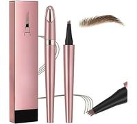 Magic 4-Tip 2 In 1 Eyebrow Pencil - 3D Waterproof Microblading Contouring Pen, Long-Lasting Fine Stroke (Light Brown)