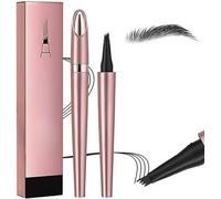 Magic 4-Tip Eyebrow Pencil - 2024 New 3D Waterproof Microblading Contouring Pen - Natural Long-Lasting Fine Stroke (Black)