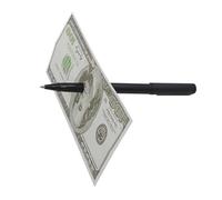 Magic Accessories For Adults - Magic Scene Props Pen Through A Money Tip | Magician Gross Up Coated Crayt, Realistic Illusion Pen Gag, Dollar Gimmick Paper Bill Petr