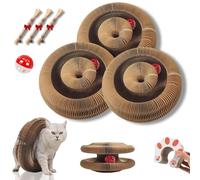 Magic Accordion Scratcher Board, Curly Scratch Ring, Enrichment Play Track with Ball, Flexible Kurls，Fun Cat Toys for Indoor Kitten & Adult Cats (#01 3PC)