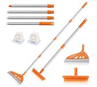 Magic Air Broom Sweeper, Multifunction Silicone Broom, Household Floor Squeegee for Cleaning, Bathroom, Pet Hair (Orange)