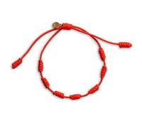 Magic Allure Red String Bracelet - 7 Knots Protection Amulet - Adjustable Kabbalah Good Luck Bracelet - Handmade Thick Red String of Fate for Women & Men - Durable & Stylish Design (1 Unit, Red)