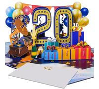 Magic Ants 20th Anniversary Pop Up Card, Birthday Card, 20th Year Wedding Anniversary Card, 3D Greeting Card, 20 Years Old Birthday Card, Congratulation Card