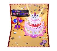 Magic Ants 3D Musical Birthday Card with LED Lights - Happy Birthday Pop Up Card, Play Music - Perfect for Kids, Men and Women - Memorable Greeting Card - Unique Birthday Gift - Party Supplies
