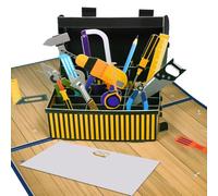 Magic Ants 3D Pop-Up Construction Toolbox Card - Handyman Greeting Card with Hammer, Screwdriver, Pliers for Father's Day, Birthday, DIY Enthusiasts, Retirement Gift, and Special Occasions