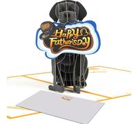 Magic Ants 3D Pop-Up Dog Dad Card - Cute Black Labrador with “Happy Father’s Day” Slogan - Funny Father’s Day Greeting for Papa, Stepfather, Grandfather - Includes Envelope & Blank Note Card