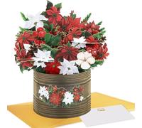 Magic Ants 3D Pop-Up Poinsettia Christmas Bouquet Card - Festive Holiday Flower Greeting Card with Envelope - Perfect for Christmas, Holiday Decorations, and Gift Giving