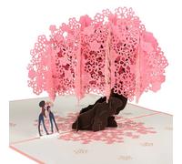 Magic Ants Valentine's Day Pop Up Card - Pink Cherry Tree 3D Valentines Card- LGBT Love Card, Anniversary Cards for Lesbian, Women, Her, Partner, Couples, Wife