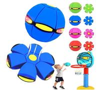 Magic Ball,2-in-1 Magic Bouncing Ball with 6 LED Lights,Switchable Dual-Form for Active Indoor & Outdoor Play,Pop up Ball Flying Saucer for Interactive Parent-Child Game (C1)