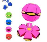 Magic ball, 2025 New Children's Bouncing Ball, Magic 2-in-1 Bouncing Ball Toddlers, Dual Form Freely Switchable, with 6 Light, Suitable for Indoor & Outdoor Use (Pink)