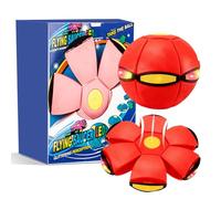 Magic Ball,2026 New Children'S Training Magic Ball Bouncing Ball,Magic Flying Saucer Toy With 6 Light,Dual Form Freely Switchable,Fun Parent-Child Interaction Game,Indoor Outdoor Play (RED)