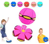 Magic Ball, Children's Bouncing Ball Magic Ball, Magic Flying Saucer, Parent-Child Interaction with 6 Light, Dual Form Freely Switchable, Suitable for Indoor & Outdoor Use (Pink)