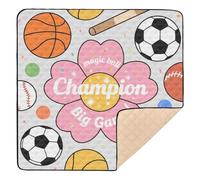 Magic Ball Game Football Basket Ball Pink Floral Print Soft Foam Baby Playmat for Floor Lightweight Foldable Infant Play Activity Mat for Babies Infants Toddlers, 50'' x 50''gimnasio