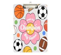 Magic Ball Game Football Basket Ball Pink Floral Print Speech Therapy clipboard Plastic for 5th Grade Classroom Essentials for Teachers Size 9 x 12.5 Tabla para escribir con Clip Silver Hold