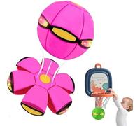 Magic Ball,Magic Bouncing Ball,2-in-1 Children's Bouncing Ball with 0-6 LED Light, Safe & Durable Pop Up Ball for Kids & Pets, Indoor Outdoor Play (Pink, No Light)