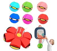 Magic Ball,Magic Bouncing Ball,2-in-1 Children's Bouncing Ball with 0-6 LED Light, Safe & Durable Pop Up Ball for Kids & Pets, Indoor Outdoor Play (Red, 6 Light)