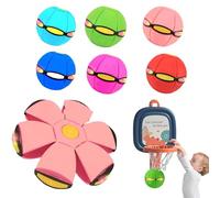 Magic Ball,Magic Bouncing Ball,2-in-1 Children's Bouncing Ball with 0-6 LED Light, Safe & Durable Pop Up Ball for Kids & Pets, Indoor Outdoor Play (Rose Gold, 6 Light)