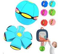 Magic Ball,Magic Bouncing Ball,2-in-1 Children's Bouncing Ball with 0-6 LED Light, Safe & Durable Pop Up Ball for Kids & Pets, Indoor Outdoor Play (Light Blue, No Light)