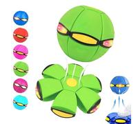 Magic Ball, Magic Bouncing Ball, LED Light Up Flying Saucer Bouncy Ball, Dual Form Freely Switchable, Outdoor Indoor Interactive Play with 6 Flashing Lights (Green)