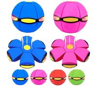 Magic Ball - Magic Bouncy Ball, Dual-Form Metaball & Flying Saucer, Switchable Bouncing Balls Toy with 6 Led Lights for Kids (Blue+Purple)