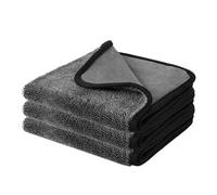 Magic Bathroom Drying Cloth Extra Large 40x60cm 3 Pack Super Absorbent Microfibre Towel for Streak Free Shower Glass Car Windows and Kitchen Surfaces Quick Water Removal (Black 3PC)