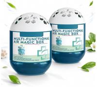 Magic Bead Box for Odor & Dust Removal, Multifunctional Air Magic Box Dust Remover | No Electricity Needed | Plant-Based Formula | For Home, Bedroom, Bathroom, Office, Car & Pet Areas (2PC, 120G)