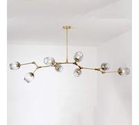 Magic Bean Molecular Chandelier,LED Glass Lampshade Pendant Light Nordic Vintage Hanging Lamp for Living Room,Bedroom,Restaurant,8Lights-GradientBlue