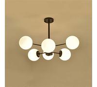 Magic Bean Molecular Chandelier,LED Sputnik Pendant Light Postmodern Nordic Creative Hanging Lamp Living Room Bedroom Restaurant Lamp,Black+WarmLight-6Heads