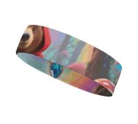 Magic Bear Sports Sweatband 15" Polyester Hairband Absorbent Quick-Dry Headband for Running, Yoga