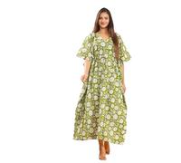 Magic bedding 100% Cotton Kafthan Women's for Kaftan Dress Long Maxi Night Gown Kimono Caftans Dresses Top Nightdress Plus Size Tunic Kaftans Swimsuit Cover Up Loungewear Beige