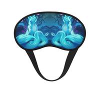Magic Blue Fox Print Adjustable Eye Cover for Sleeping, Comfortable, Pressure-Free and Breathable Sleeping Masks