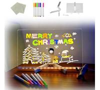 Magic Board,Magicboard Where Creativity Lights Up,LED Luminous Drawing & Writing Board with Stand＆7 Colorful Markers for Office School and Home Use (30 * 20cm/11.8 * 7.8in)